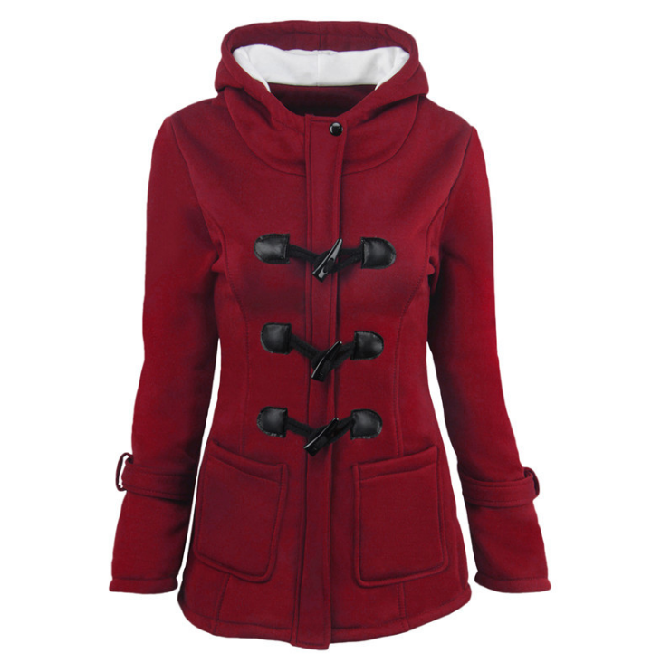 Women'S Long-Sleeved Thick Hooded Jacket