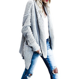 Solid Color Loose Long Sleeve Cardigan Sweater Coat