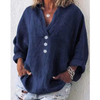 Solid Color V-Neck Long-Sleeved Shirt