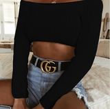 Women's Long Sleeve One-Shoulder Sexy Sweater Tops