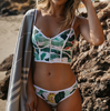 Sexy Printing Zipper Bikini Swimwear Suit