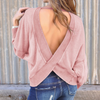 Women Loose Cross Backless Tops