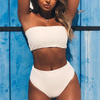 Solid Color Sexy High Waist Bikini Swimsuit