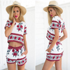 Design printing short-sleeved two-piece shorts