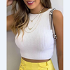 Sexy Round Neck Sleeveless Vest Top