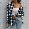 Women's Plaid Cardigan Long Sleeve Casual Top Shirt