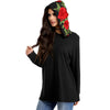 Women'S Embroidery Hooded Long-Sleeved Sweater