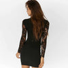 Sexy V-neck Women's Long Sleeve Lace Dress