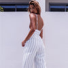 Women Fashion Sexy Sling Striped Jumpsuit