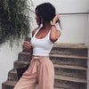 Women'S Solid Color Sleeveless Backless Vest Tops