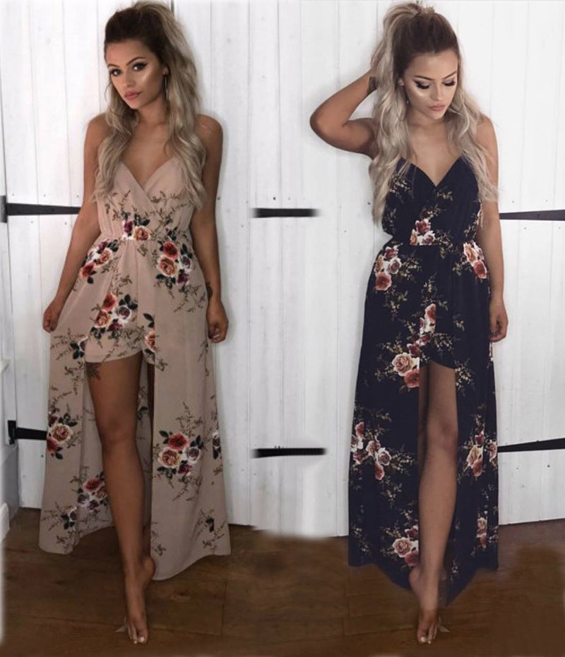 Fashion Sexy Printing Rompers Dress