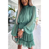 Solid Color Loose Casual Chiffon Long Sleeve Fashion Dress