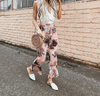 Sexy Women'S Pink Printed Trousers