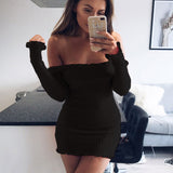 Sexy Long Sleeves Pack Hip Dress