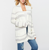 Women'S Striped Knit Cardigan Coat Sweater