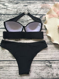 Fashion Sexy Two-piece Bikini Black Swimwear