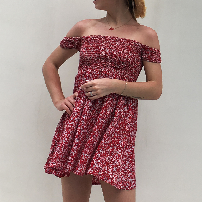 Printed Off-Shoulder Neck Print Dress