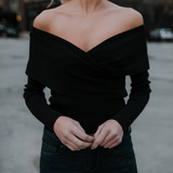 Sexy V-Neck Off-The-Shoulder Knit Sweater