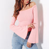 Long Sleeve Solid Color Sexy T-Shirt