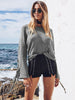 Women'S Round Neck Long Sleeve Sweater Top