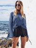 Women'S Round Neck Long Sleeve Sweater Top