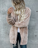 New Year Spring Faux Fur Teddy Bear Coat Jacket Women Fashion Open Stitch Hooded Coat Female Long Sleeve Fuzzy Jacket