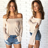 Women's Solid Color Long Sleeve Tops