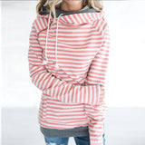 Fashion Stripes Stitching Hooded Sweater