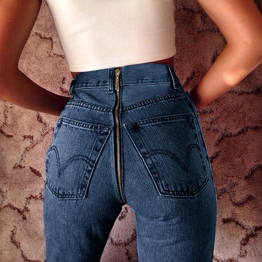 Fashion Slim High Waist Zipper Pants