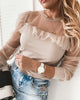 Temperament Ruffled Lace Splicing Shirt