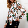 Women's Long Sleeve Round Neck Print Shirt