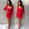 Women'S Long Sleeve Sexy V-Neck Dress