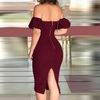 One-Shoulder Puff Sleeve Tight Dress