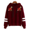 Loose Embroidery Long-Sleeved Hooded Sweater