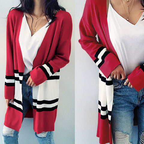 Khaki Irregular Turndown Collar Long Sleeve Casual Cardigan Sweater