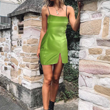 Solid Color Fashion Sling Sleeveless Dress