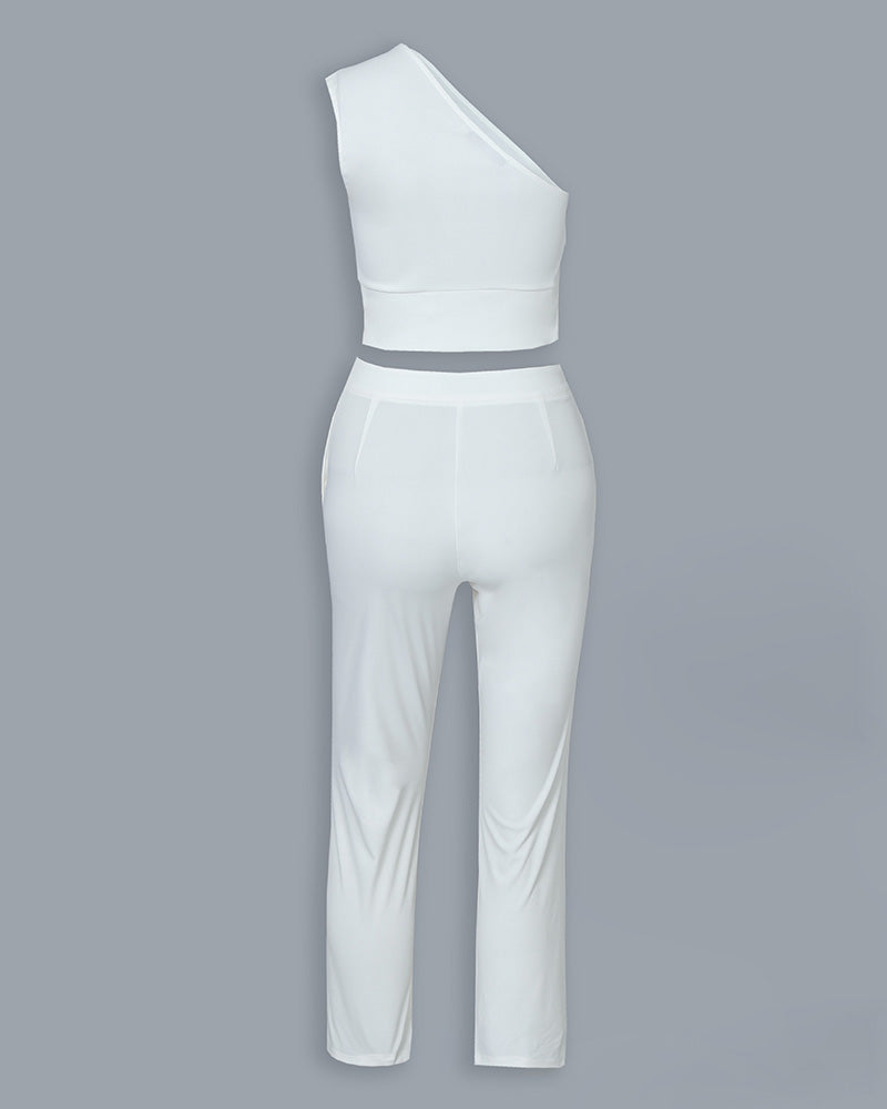 Sexy Vest White Two-piece Set