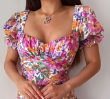 Women's Printed Short Sleeve Mini Dress