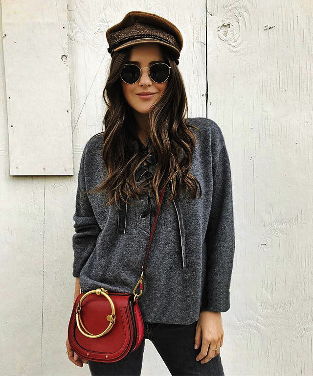 Loose Solid Color Long Sleeve Casual Sweater