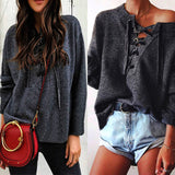 Loose Solid Color Long Sleeve Casual Sweater