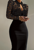 Women'S Lace Splicing Long Sleeves Tight Dress