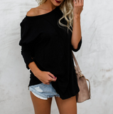 Fashion Solid Color Women's Round Neck Long Sleeve T-Shirt