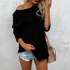 Fashion Solid Color Women's Round Neck Long Sleeve T-Shirt