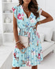 V-Neck Fashion Sexy Sleeveless Print Dress