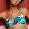 Sexy High-Waisted Bikini Pineapple Leaves Printed Swimsuit