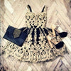 Slim V-Neck Embroidery Dress