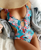 Tight One Piece Bikini Print Backless Swimsuit