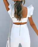 Solid Color Women Sleeveless Jumpsuit
