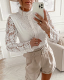 Fashion Sexy Lace Long Sleeve Shirt