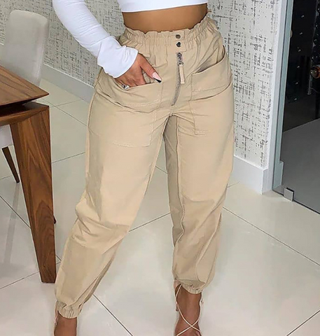 Casual Solid Color Hip Button Skirt